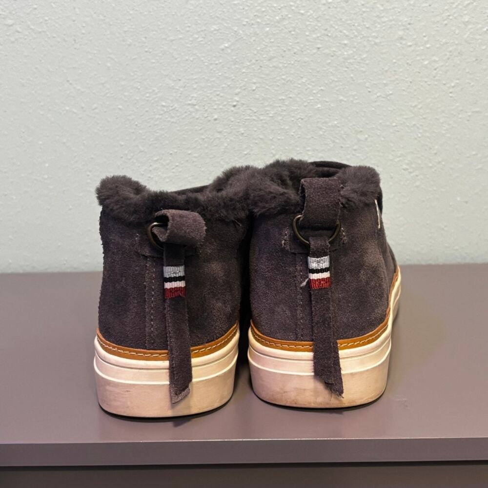 TOMS Paxton Boots Women's Size 9.5 Gray Suede Faux Fur Slip On Ankle Shoes - Picture 5 of 8